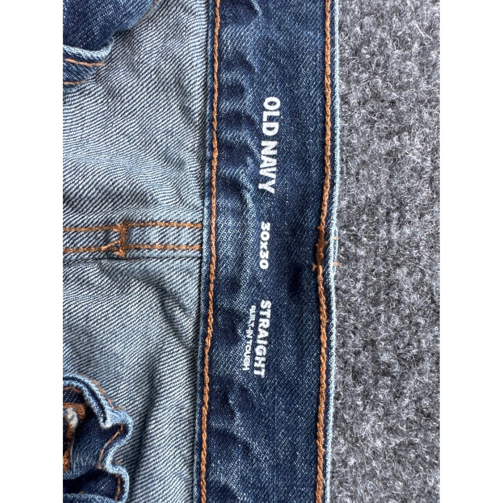 Old Navy Straight Built-In Tough Jeans Mens 30x30 Medium Wash Blue Denim Pants - Picture 2 of 10